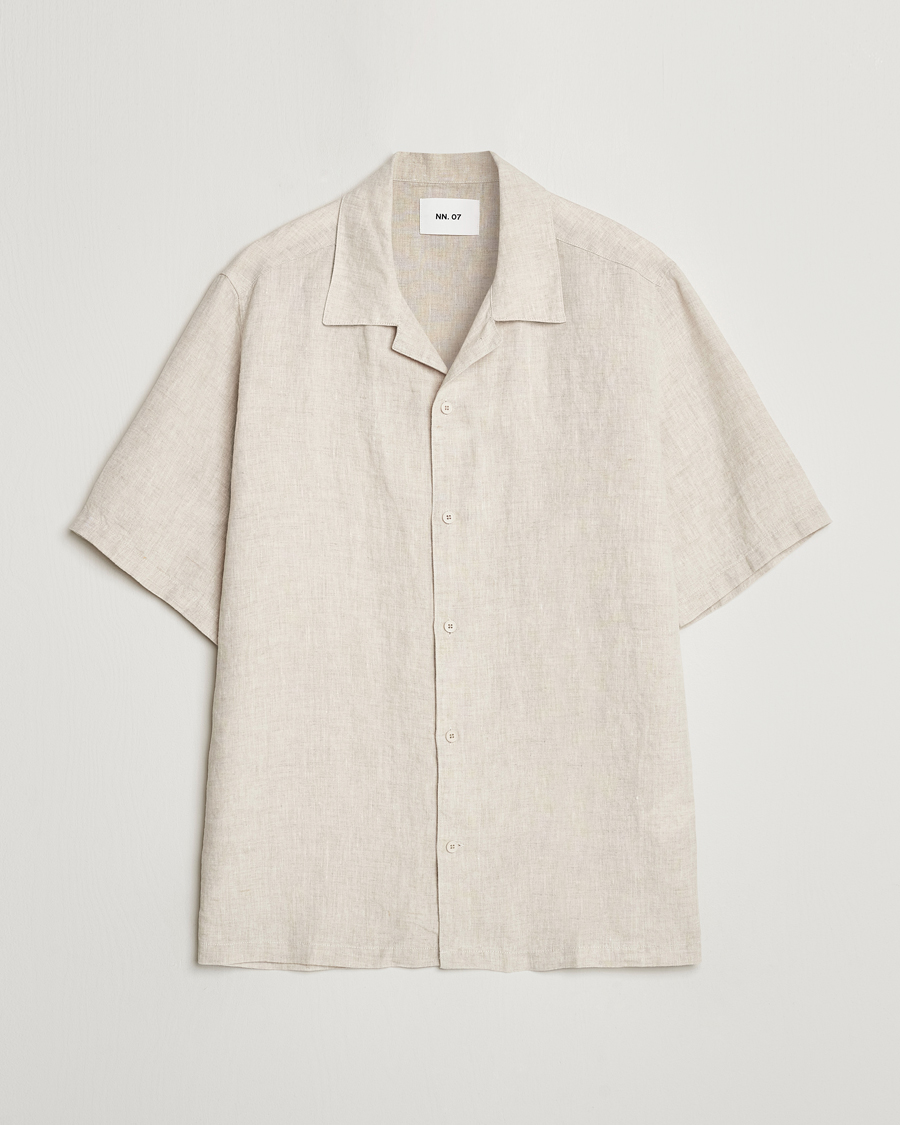 Men | Shirts | NN07 | Julio Linen Resort Shirt Oat