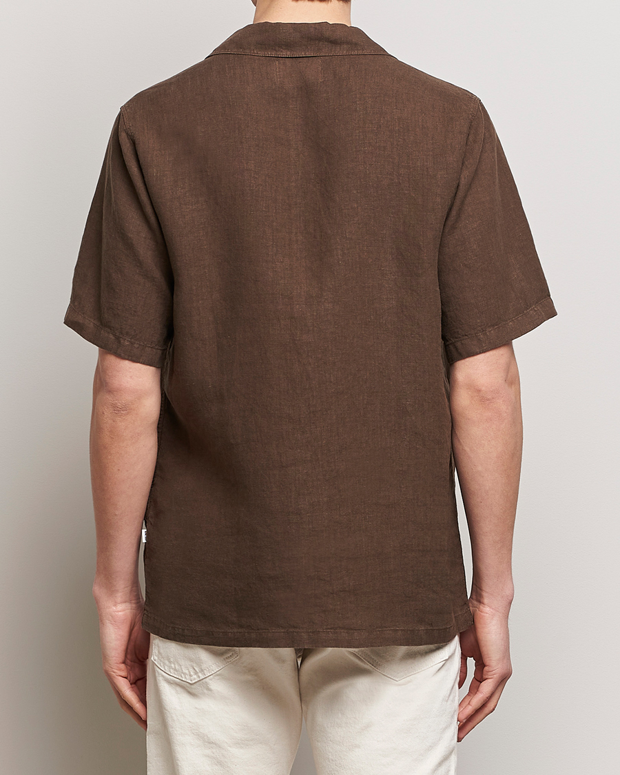 Men | Shirts | NN07 | Julio Linen Resort Shirt Cocoa Brown