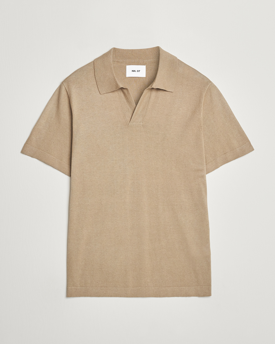 Men | Polo Shirts | NN07 | Ryan Cotton/Linen Polo Greige