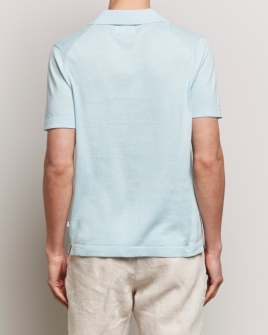 Men | Polo Shirts | NN07 | Ryan Cotton/Linen Polo Winter Sky