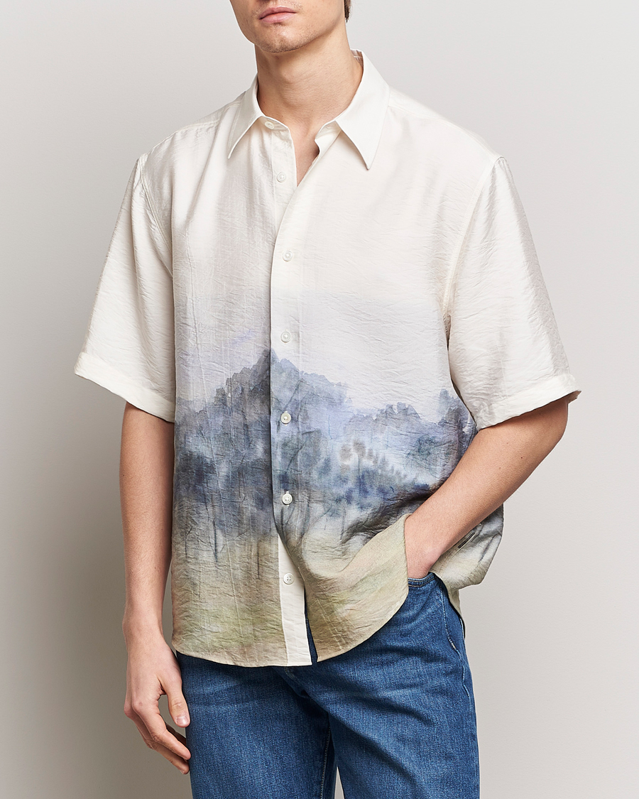 Men | Short Sleeve Shirts | NN07 | Quinsy Printed Short Sleeve Shirt White Multi
