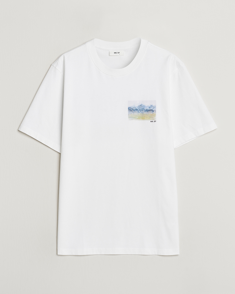 Men | T-Shirts | NN07 | Adam Printed Crew Neck T-Shirt White