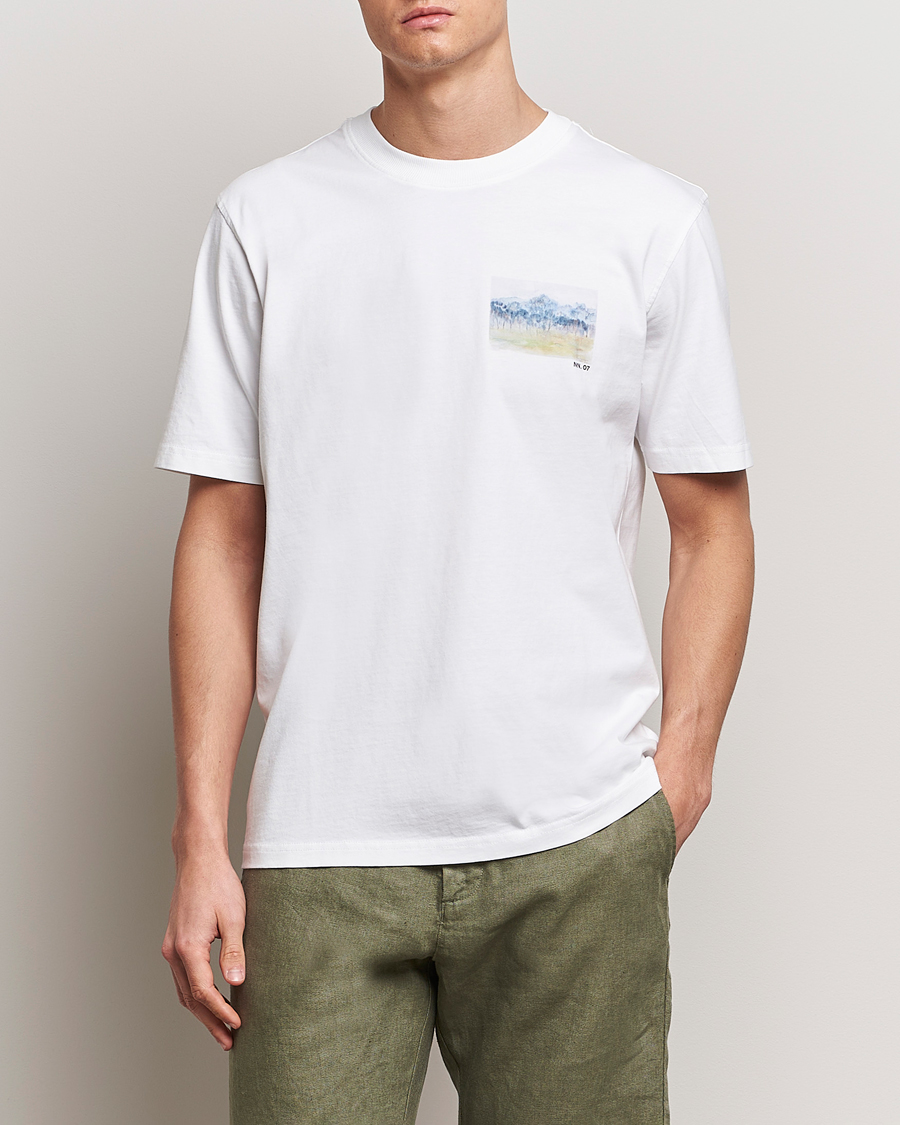 Herren |  | NN07 | Adam Printed Crew Neck T-Shirt White