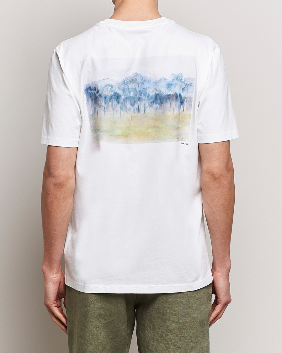 Men | T-Shirts | NN07 | Adam Printed Crew Neck T-Shirt White