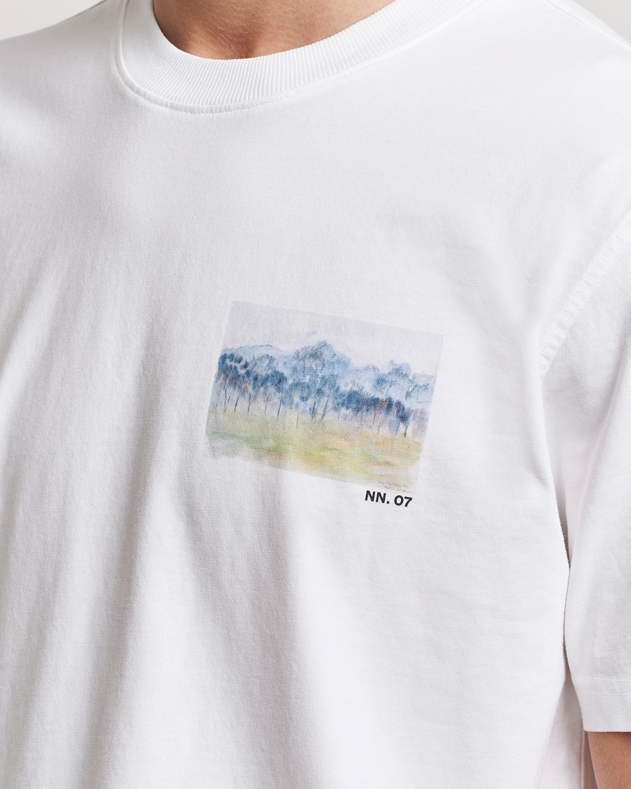 Men | T-Shirts | NN07 | Adam Printed Crew Neck T-Shirt White
