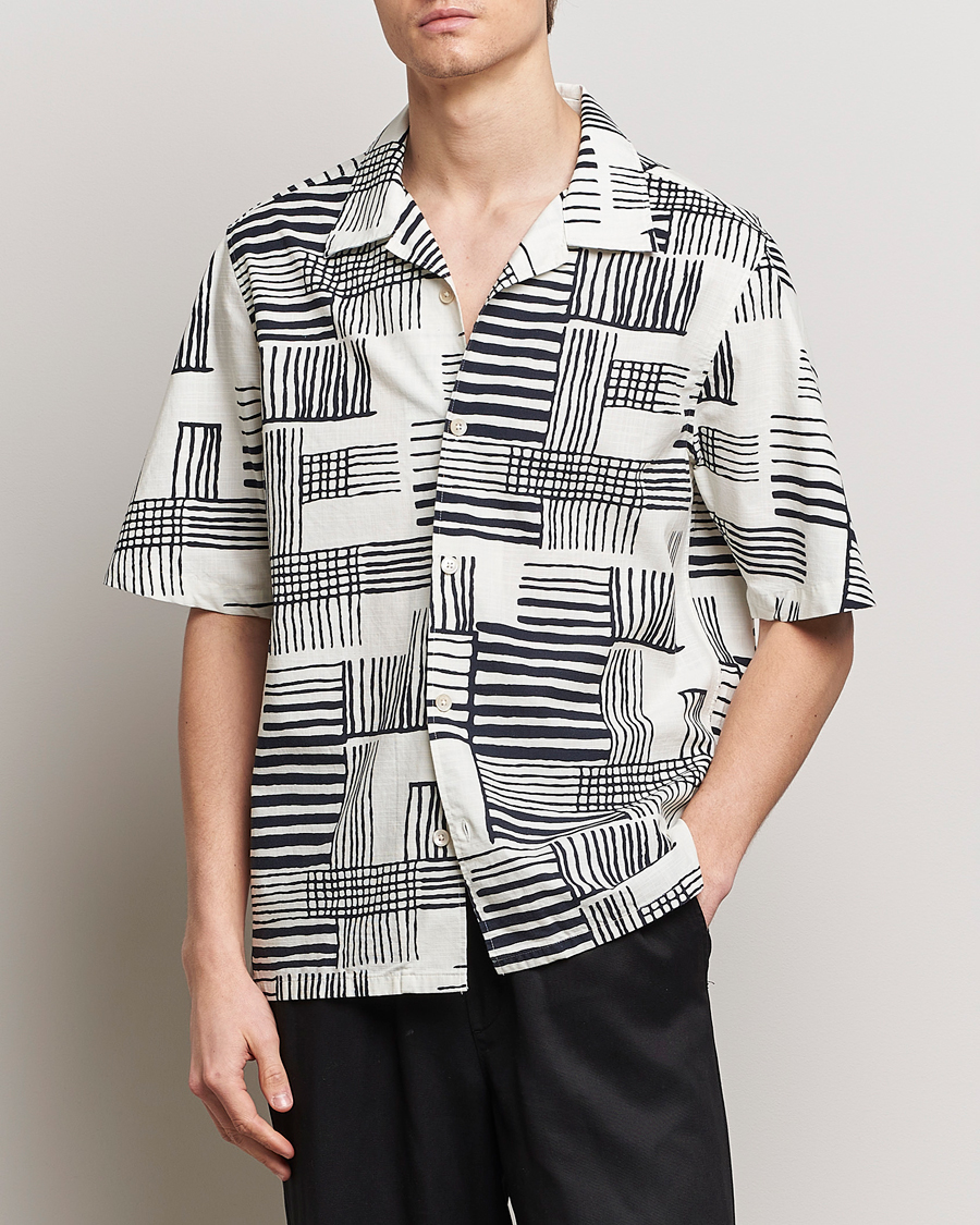 Herr | Kortärmade skjortor | NN07 | Ole Printed Short Sleeve Shirt Black Multi