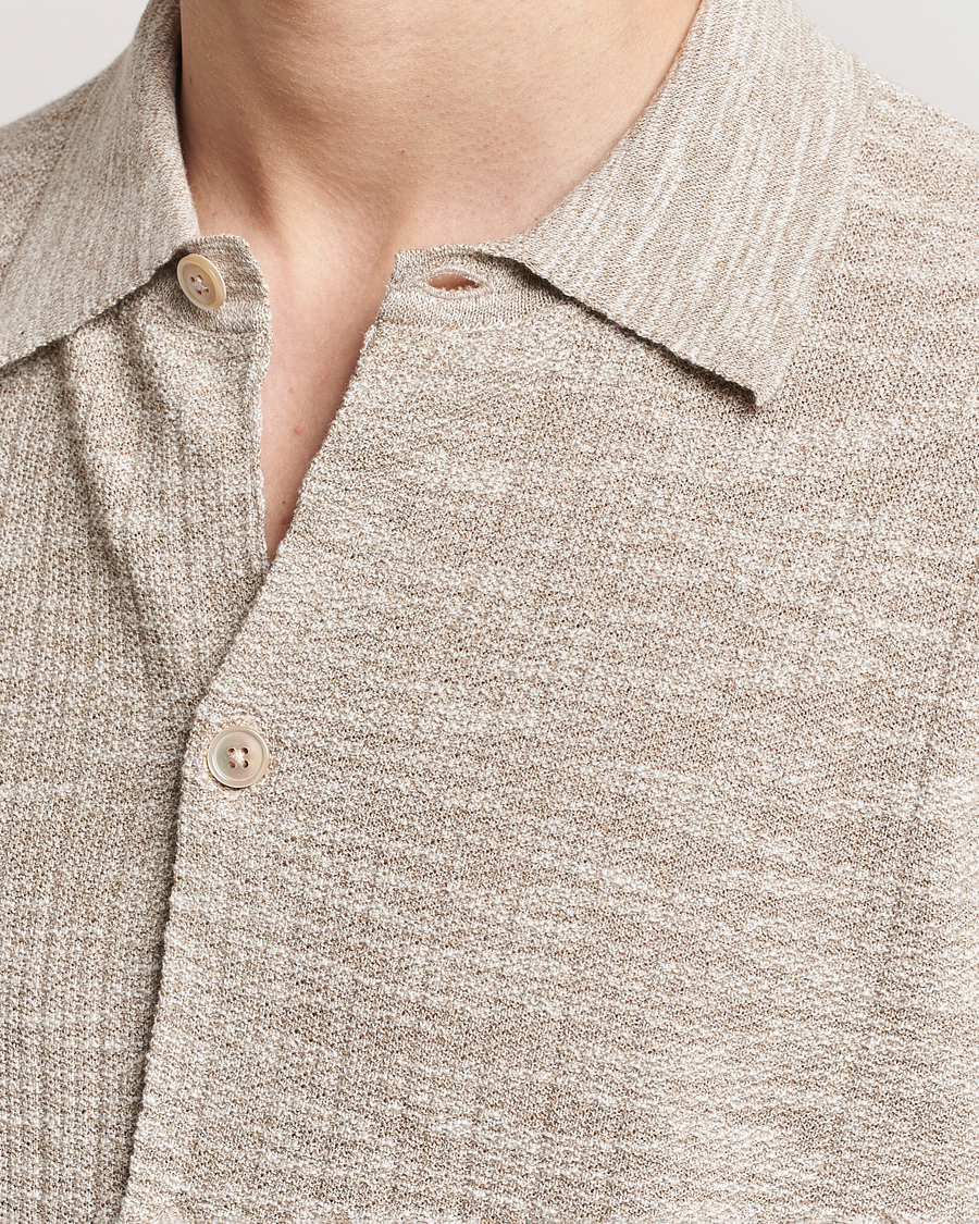 Men | Shirts | NN07 | Nolan Knitted Shirt Sleeve Shirt Greige Melange