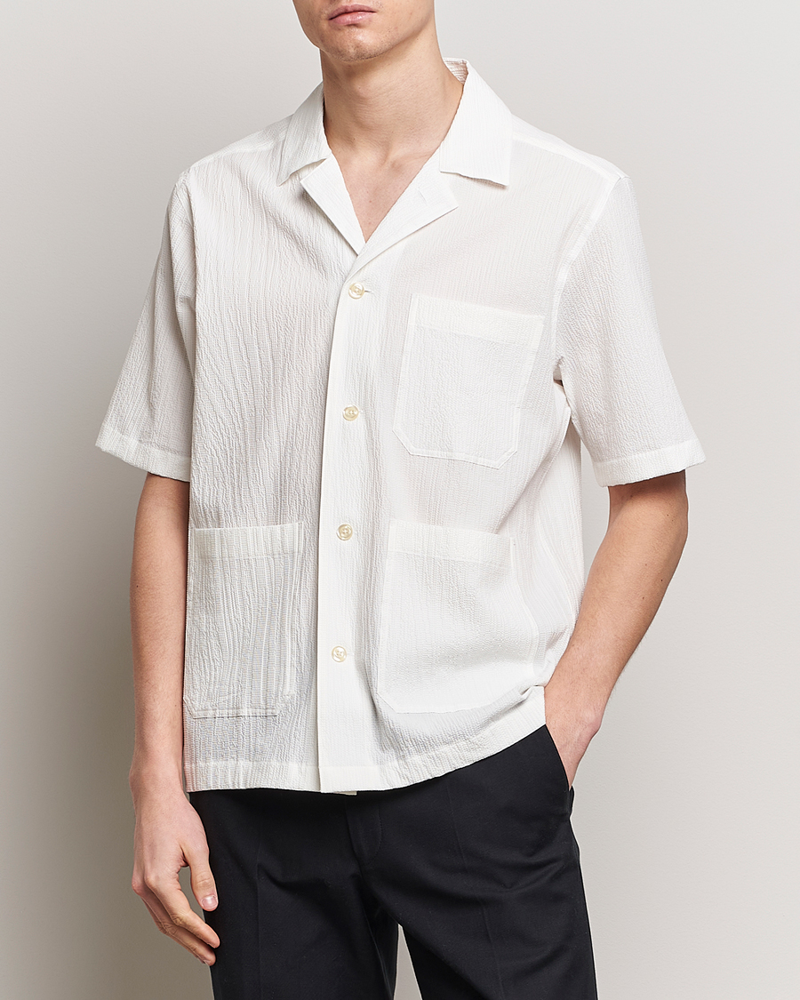 Men | Shirts | Oscar Jacobson | Hanks Reg Seersucker Shirt White