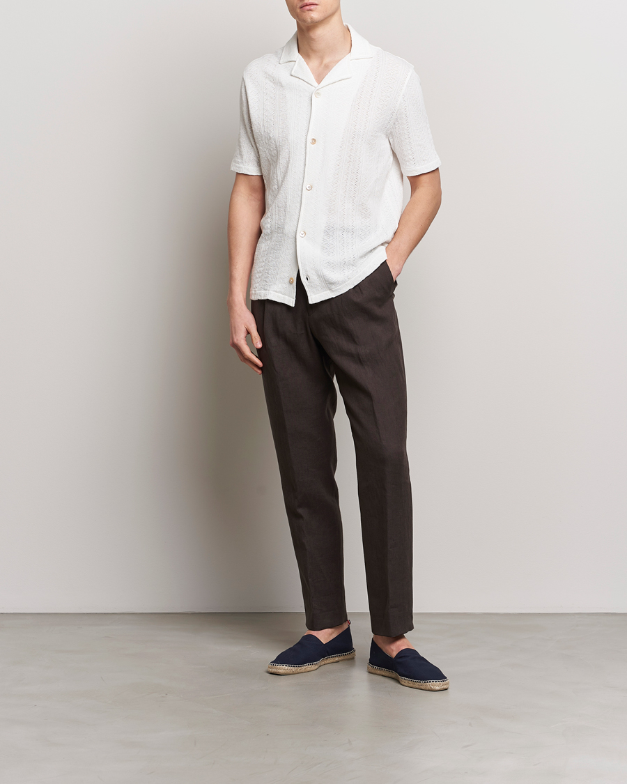 Men | Shirts | Oscar Jacobson | Mattis Reg Knitted Shirt White