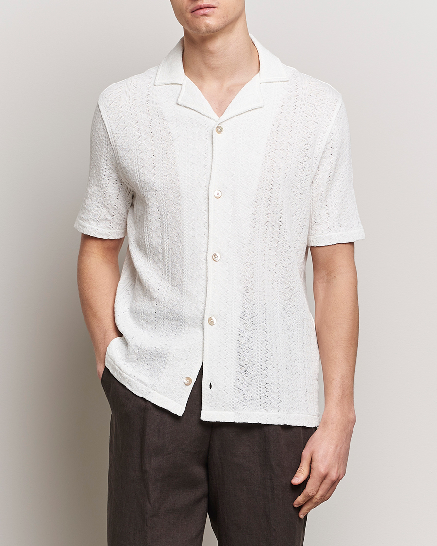Men | What's new | Oscar Jacobson | Mattis Reg Knitted Shirt White