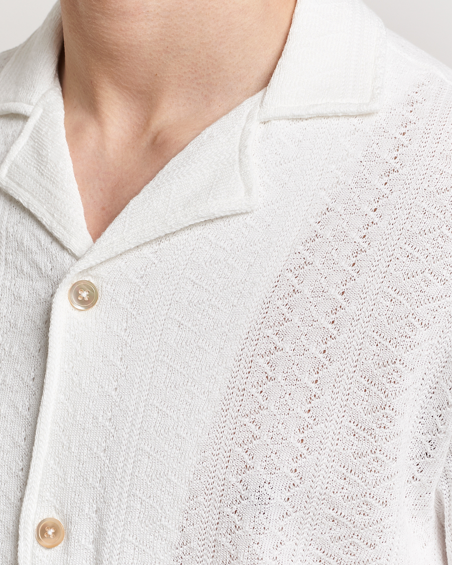 Men | Shirts | Oscar Jacobson | Mattis Reg Knitted Shirt White