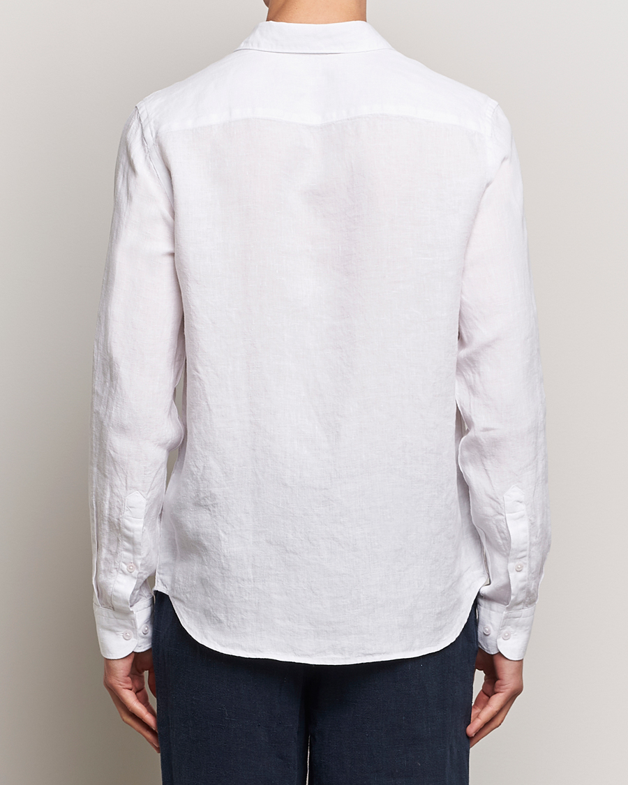 Men | Shirts | J.Lindeberg | Slim Linen Melange Shirt White