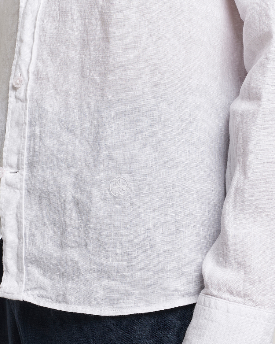 Men | Shirts | J.Lindeberg | Slim Linen Melange Shirt White