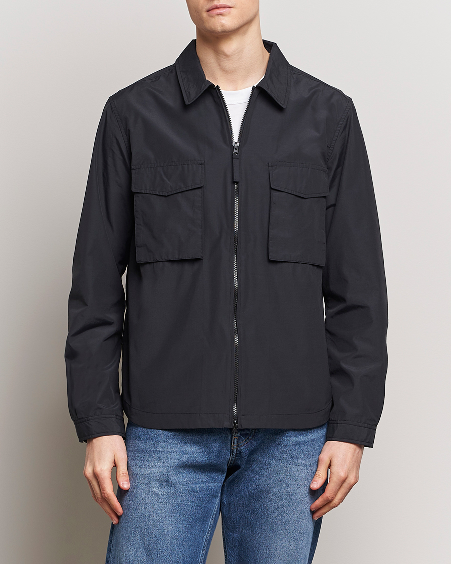 Men | Spring Jackets | A Day's March | Buxton Nylon Overshirt Black
