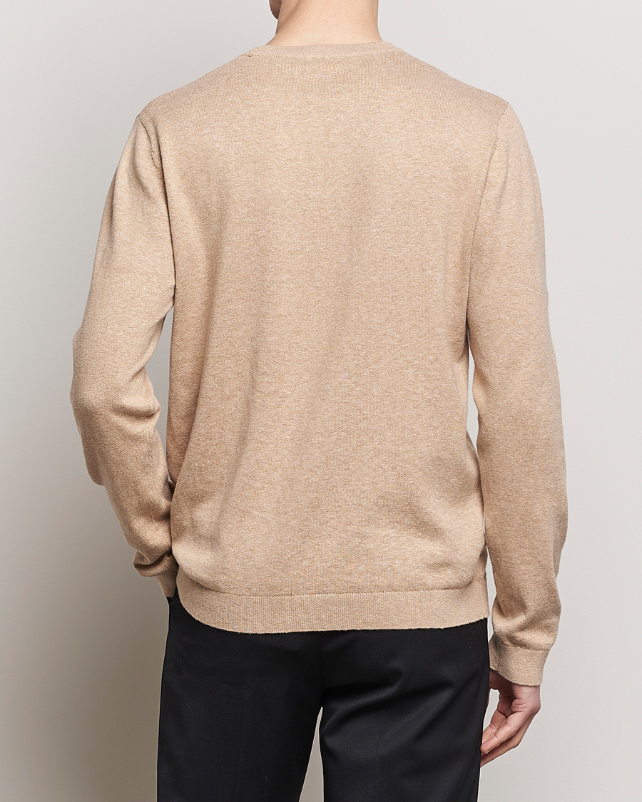 Men | Sweaters & Knitwear | A Day's March | Alagon Cotton/Linen Crew Khaki