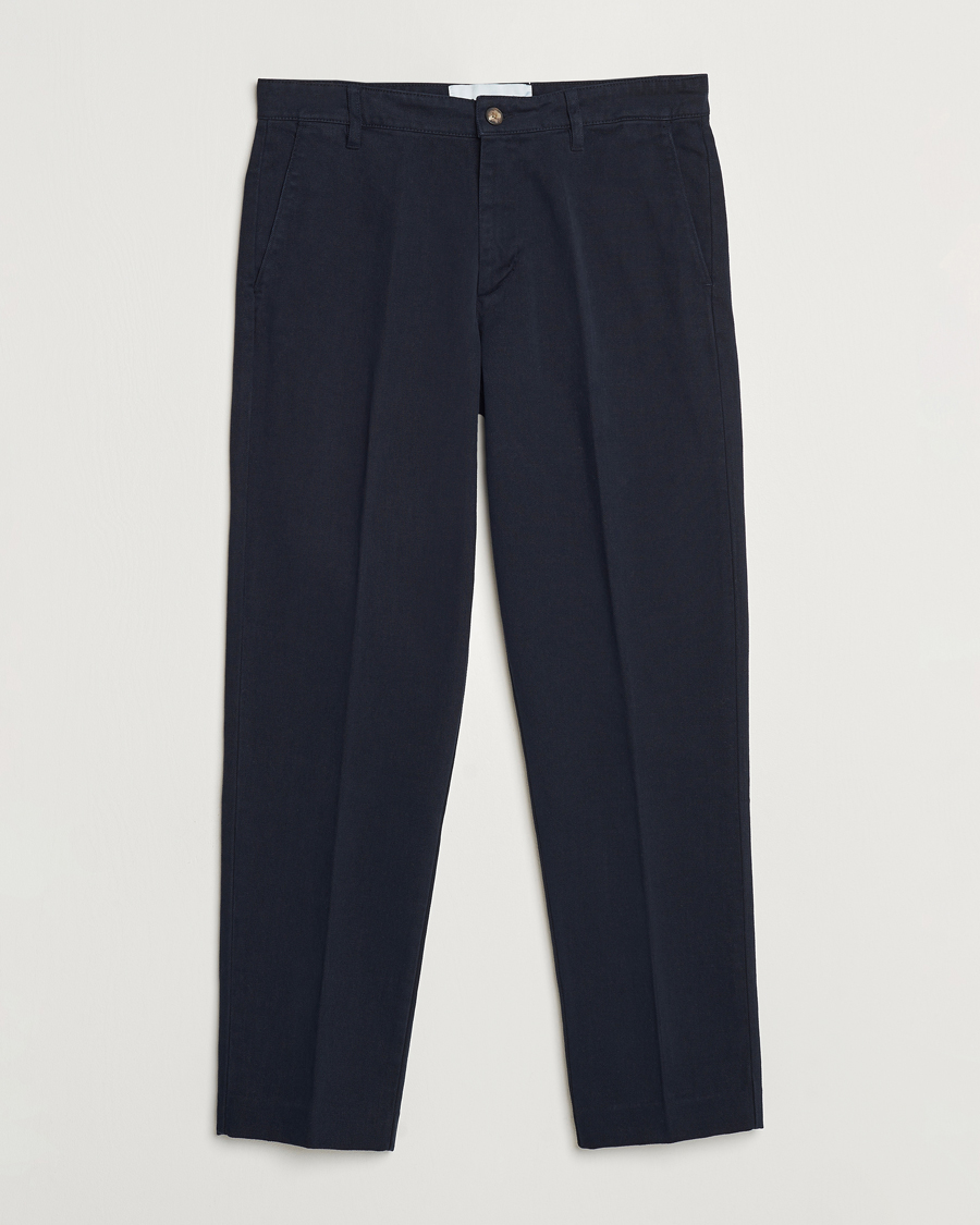 Men | Trousers | A Day's March | Miller Cotton/Lyocell Trousers Navy