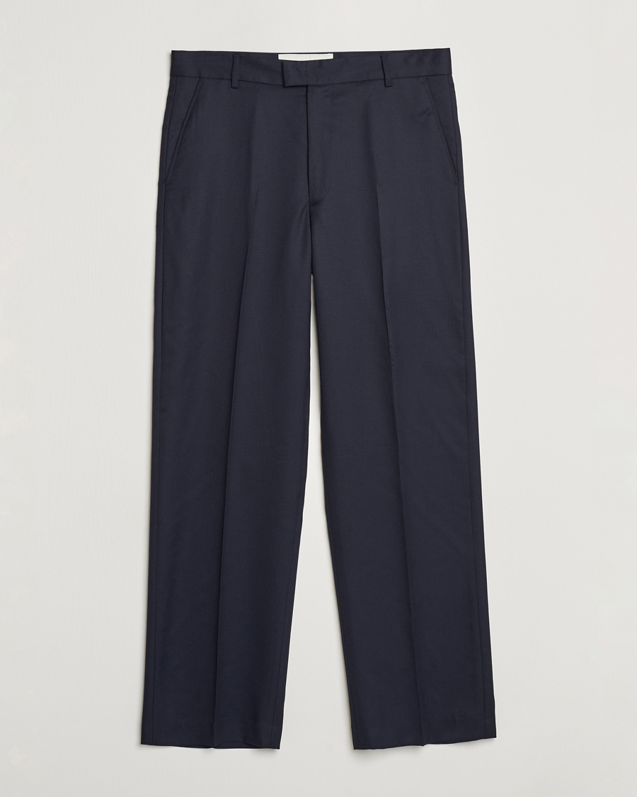 Men | Trousers | A Day's March | Edward Relaxed Wool Trousers Navy