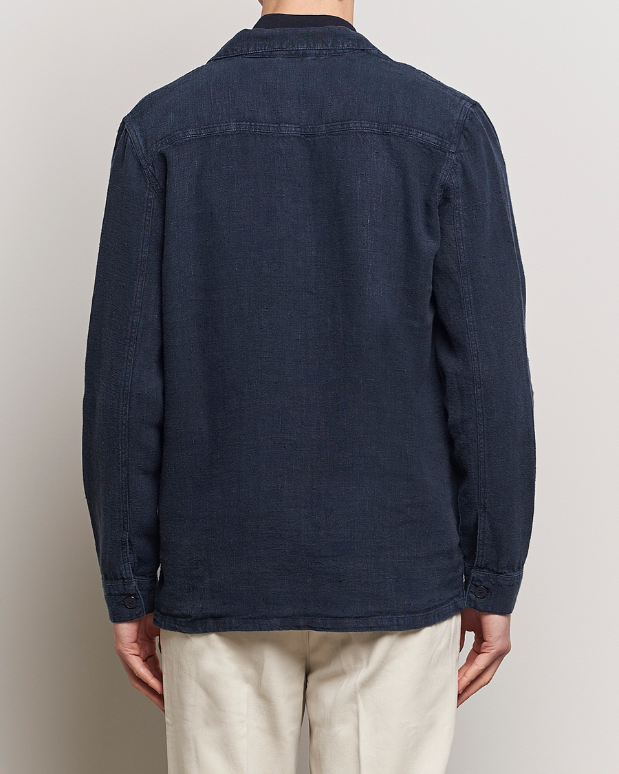 Men | Coats & Jackets | A Day's March | Banagher Linen Overshirt Navy