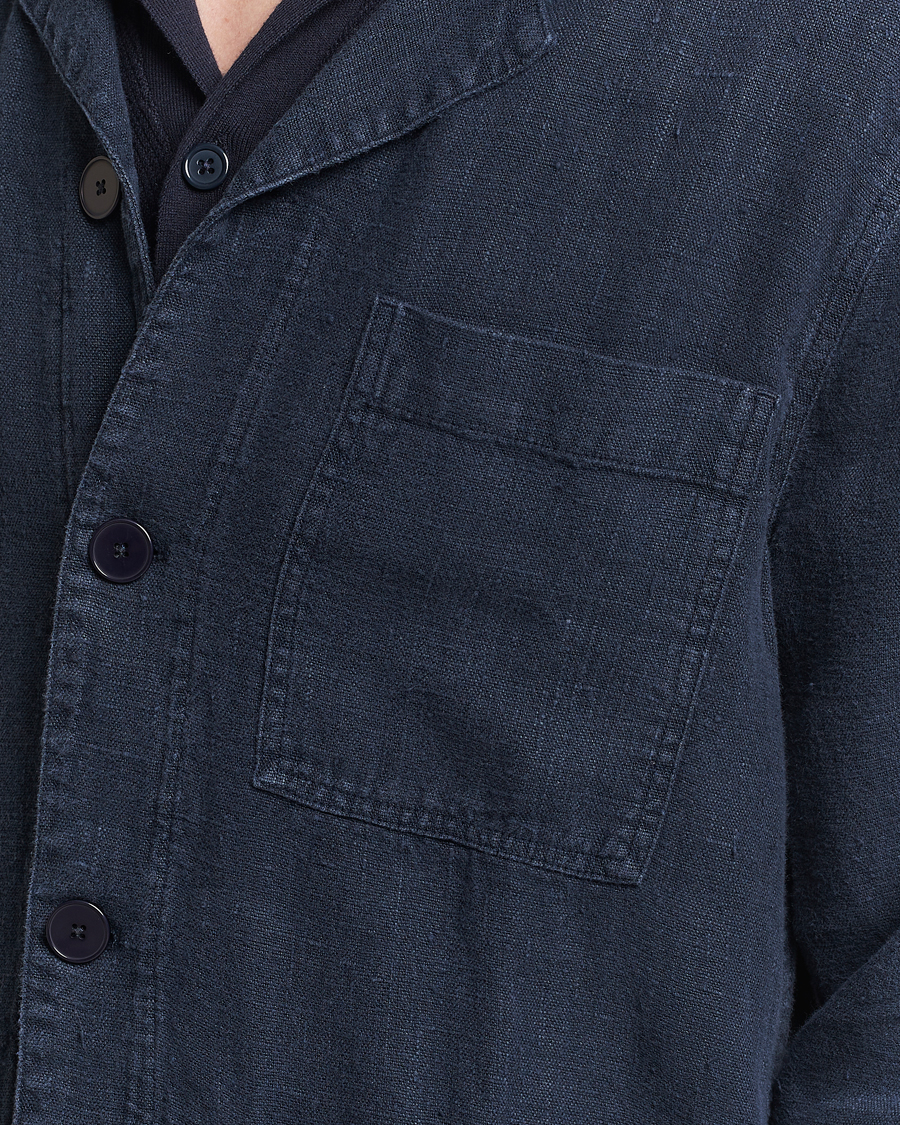 Men | Coats & Jackets | A Day's March | Banagher Linen Overshirt Navy