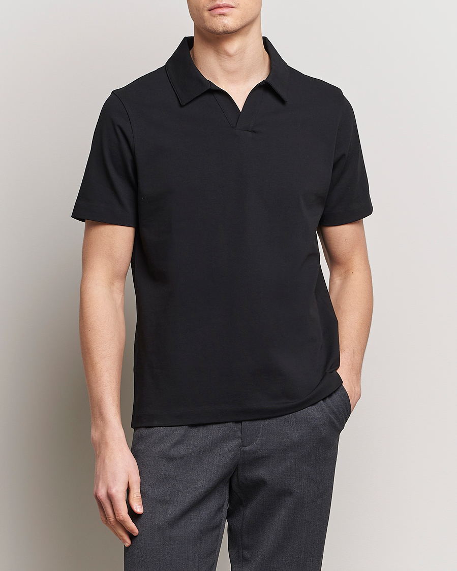 Men | Short Sleeve Polo Shirts | A Day's March | Greylock Jersey Polo Black