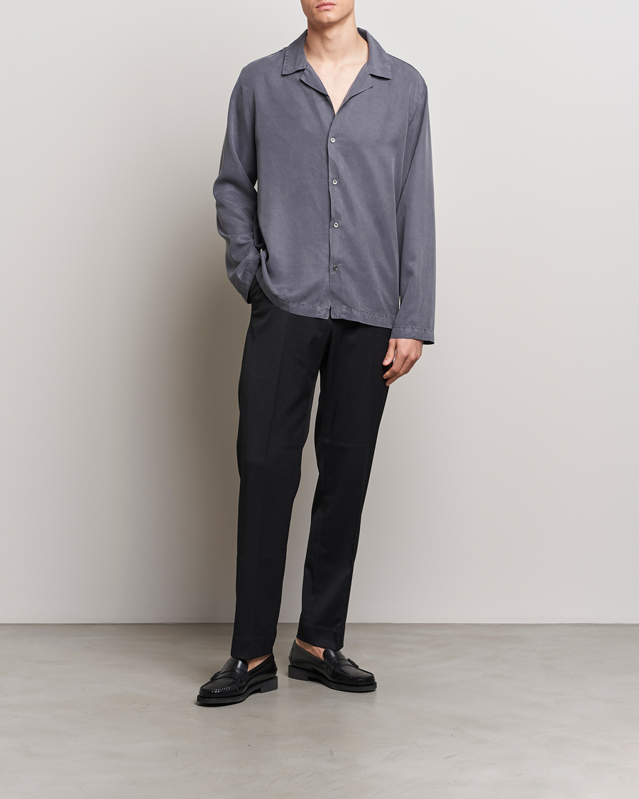 Men | Shirts | A Day's March | Chase Camp Collar Lyocell Shirt Dark Grey