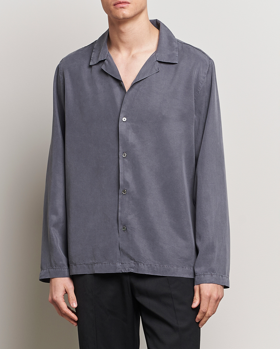 Men | Shirts | A Day's March | Chase Camp Collar Lyocell Shirt Dark Grey