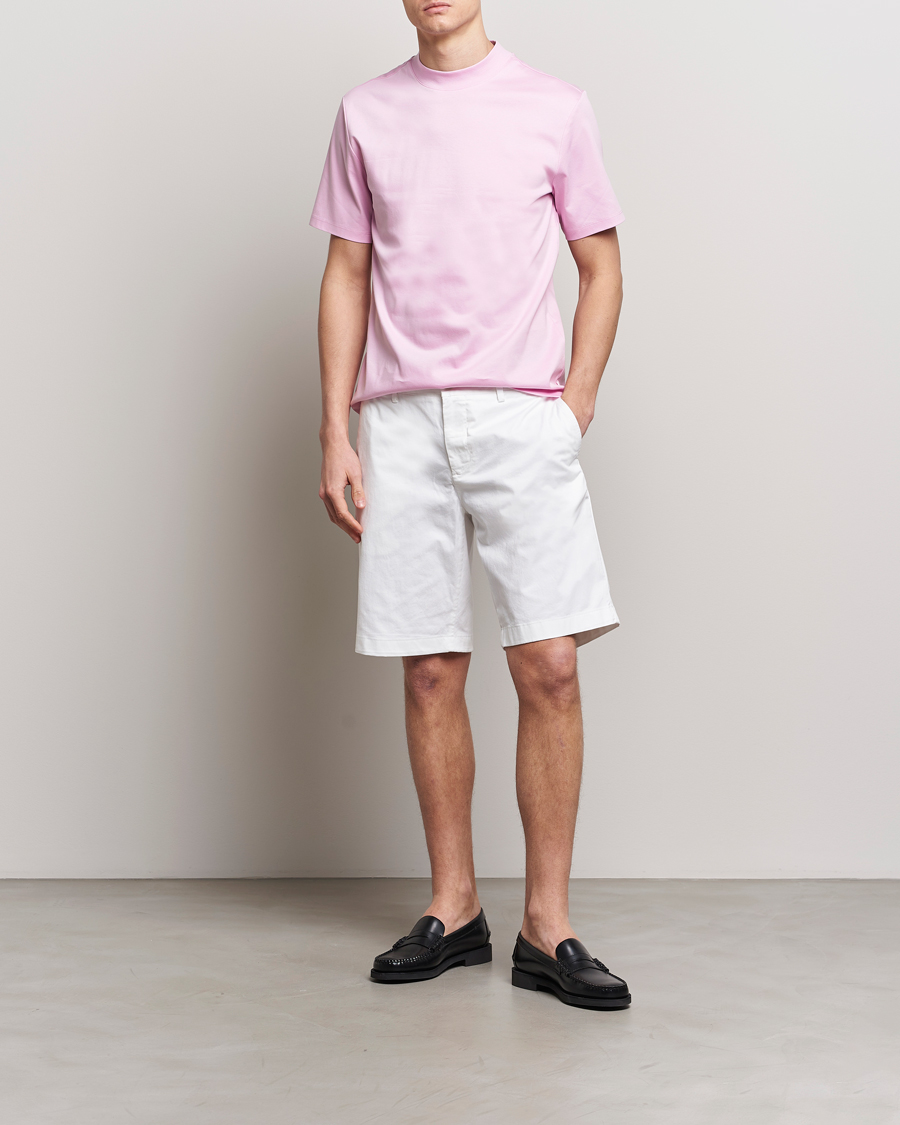 Men | T-Shirts | J.Lindeberg | Ace Mock Neck T-Shirt Pink Lavender