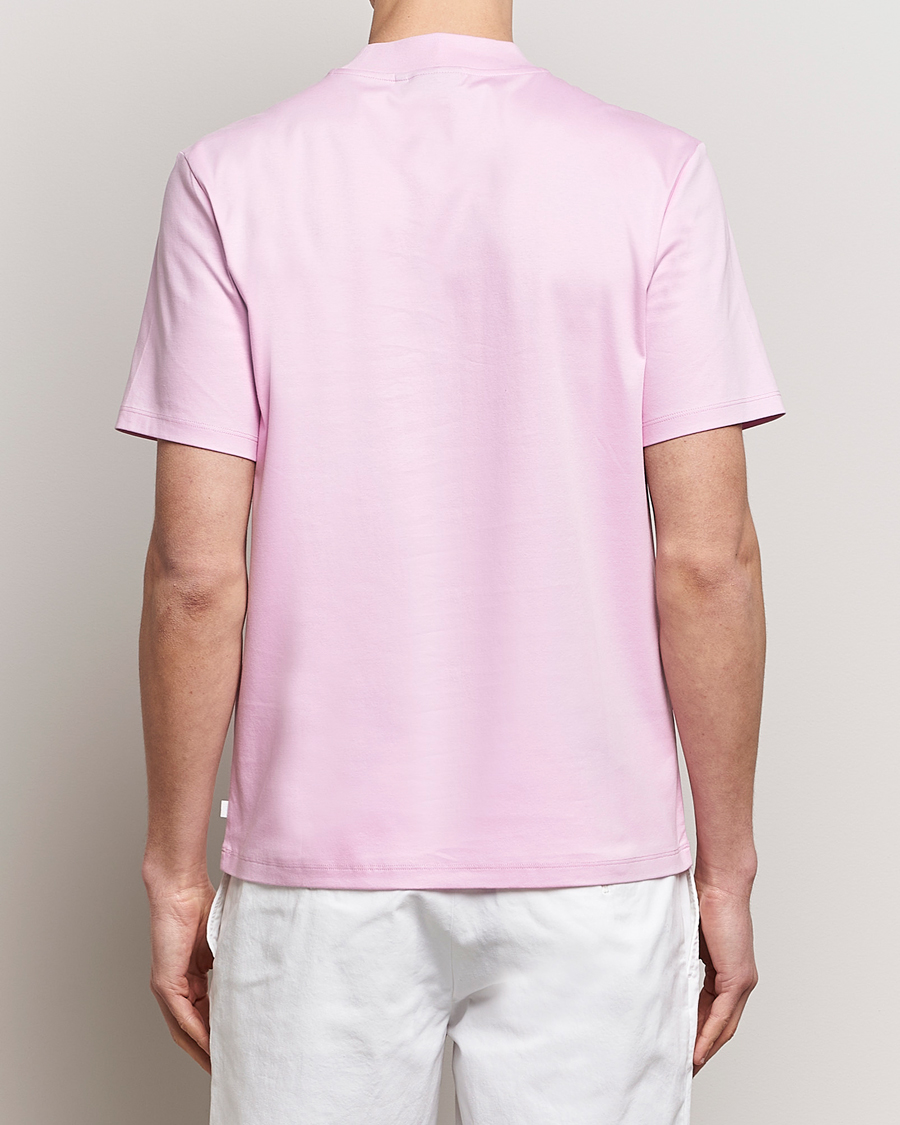 Men | T-Shirts | J.Lindeberg | Ace Mock Neck T-Shirt Pink Lavender