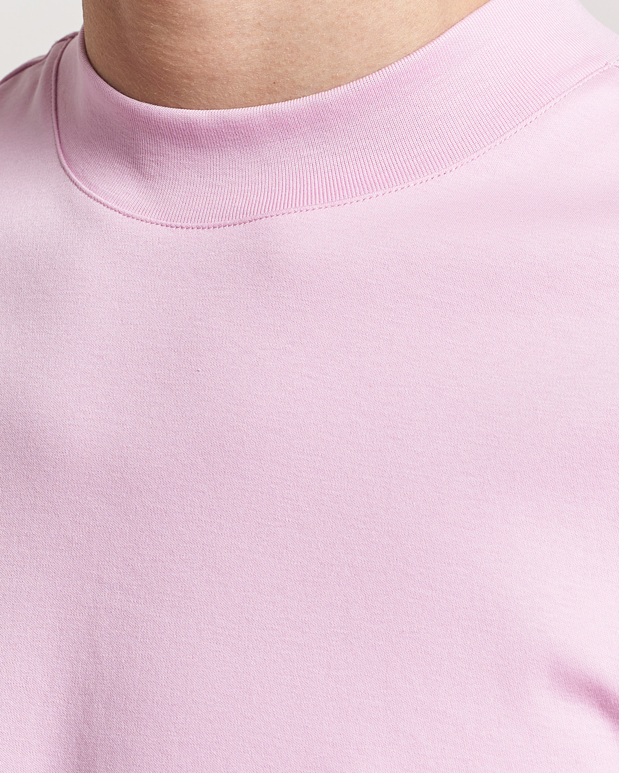 Men | T-Shirts | J.Lindeberg | Ace Mock Neck T-Shirt Pink Lavender