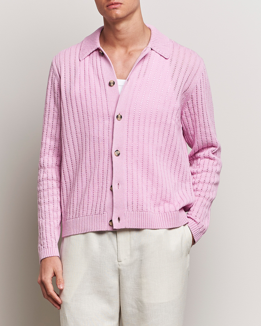 Herren | Kleidung | J.Lindeberg | Edmondo Collar Cardigan Pink Lavender