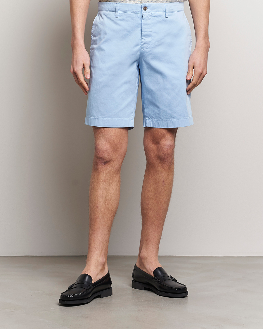 Men | Shorts | J.Lindeberg | Nathan Cloud Satin Shorts Chambray Blue