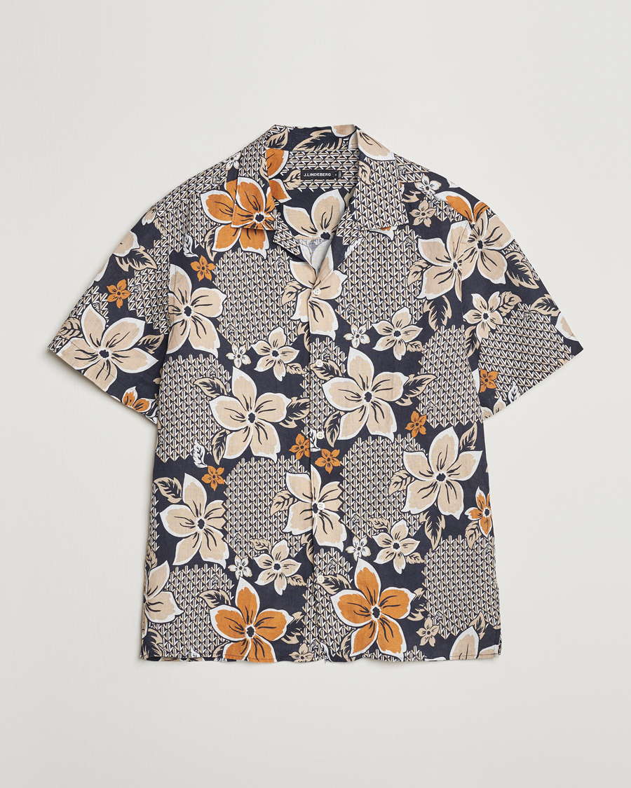Men | Shirts | J.Lindeberg | Elio Linen Island Floral Shirt Island Floral Mix