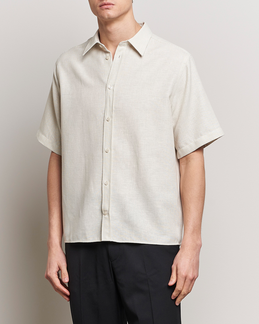 Men | Shirts | J.Lindeberg | Lund Linen Mix Shirt Safari Beige