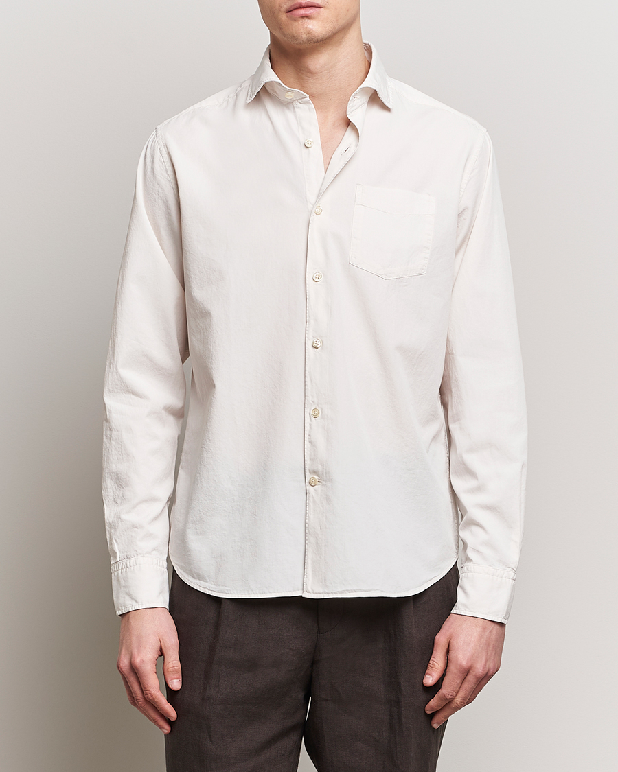 Men | Shirts | Oscar Jacobson | Reg Fit Wide Spread C GD Twill Ecru White