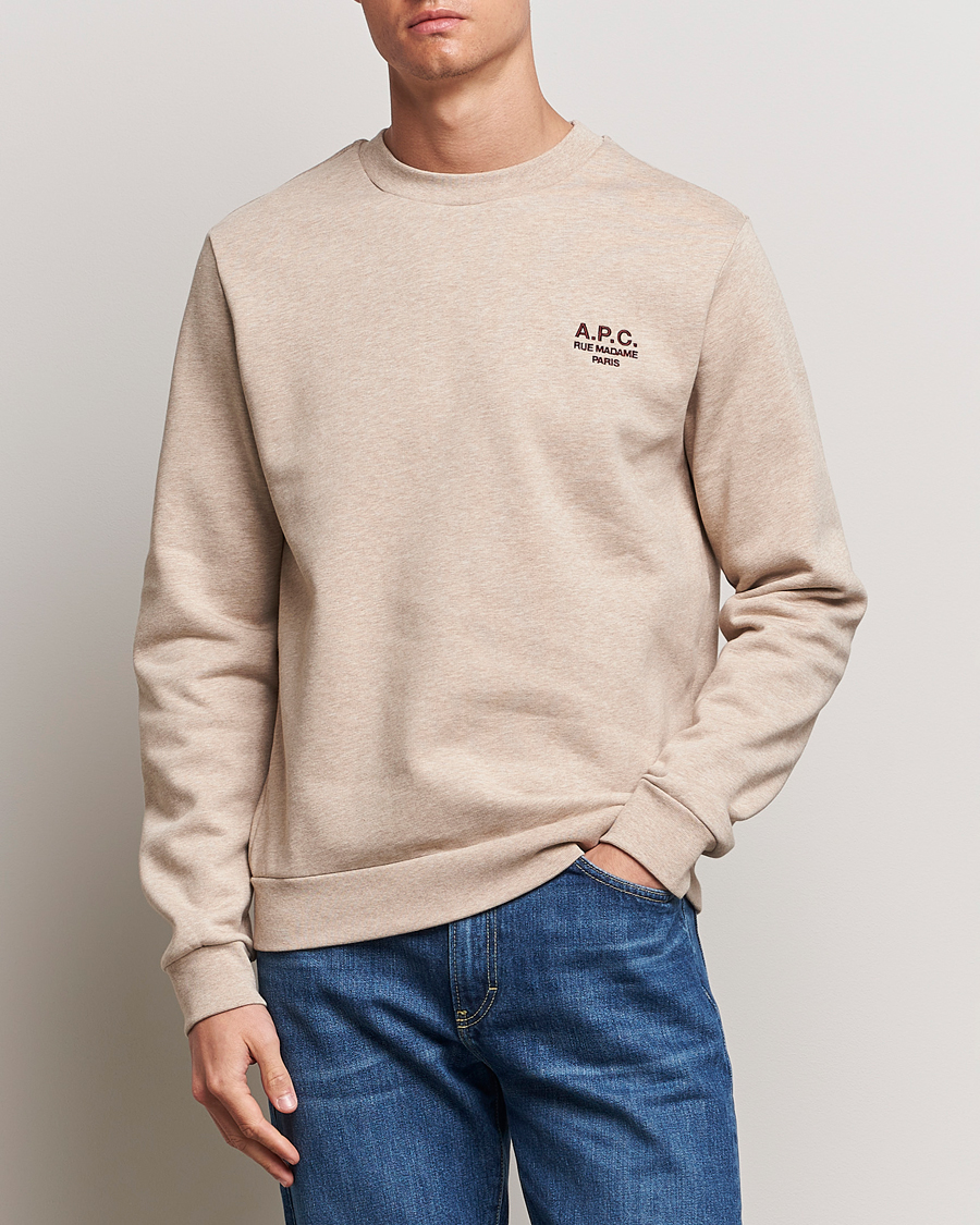 Men | Sweatshirts | A.P.C. | Sweatshirt Rue Madame Beige Chine