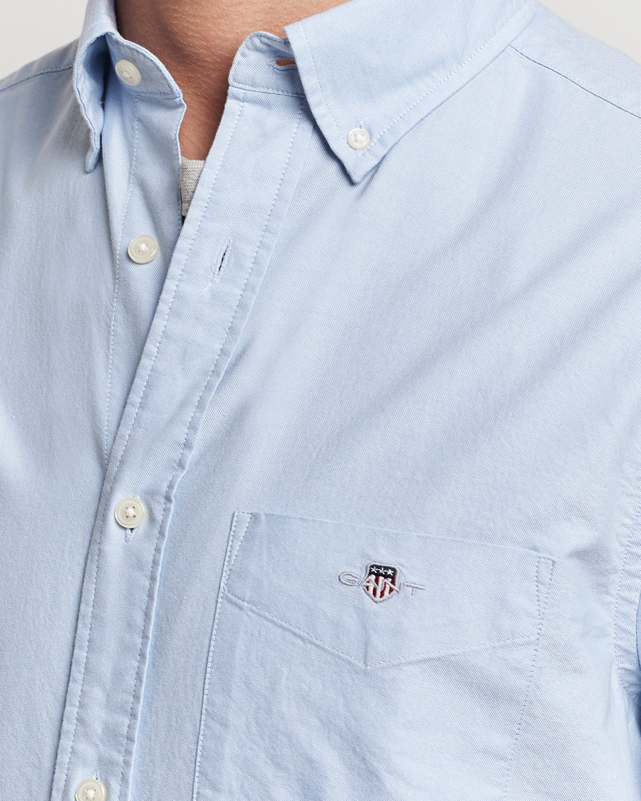 Men | Shirts | GANT | Regular Short Sleeve Oxford Shirt Light Blue