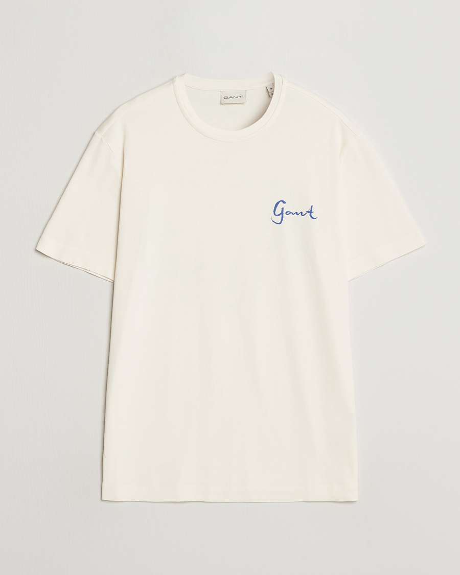 Men | T-Shirts | GANT | Graphic Printed T-Shirt Cream