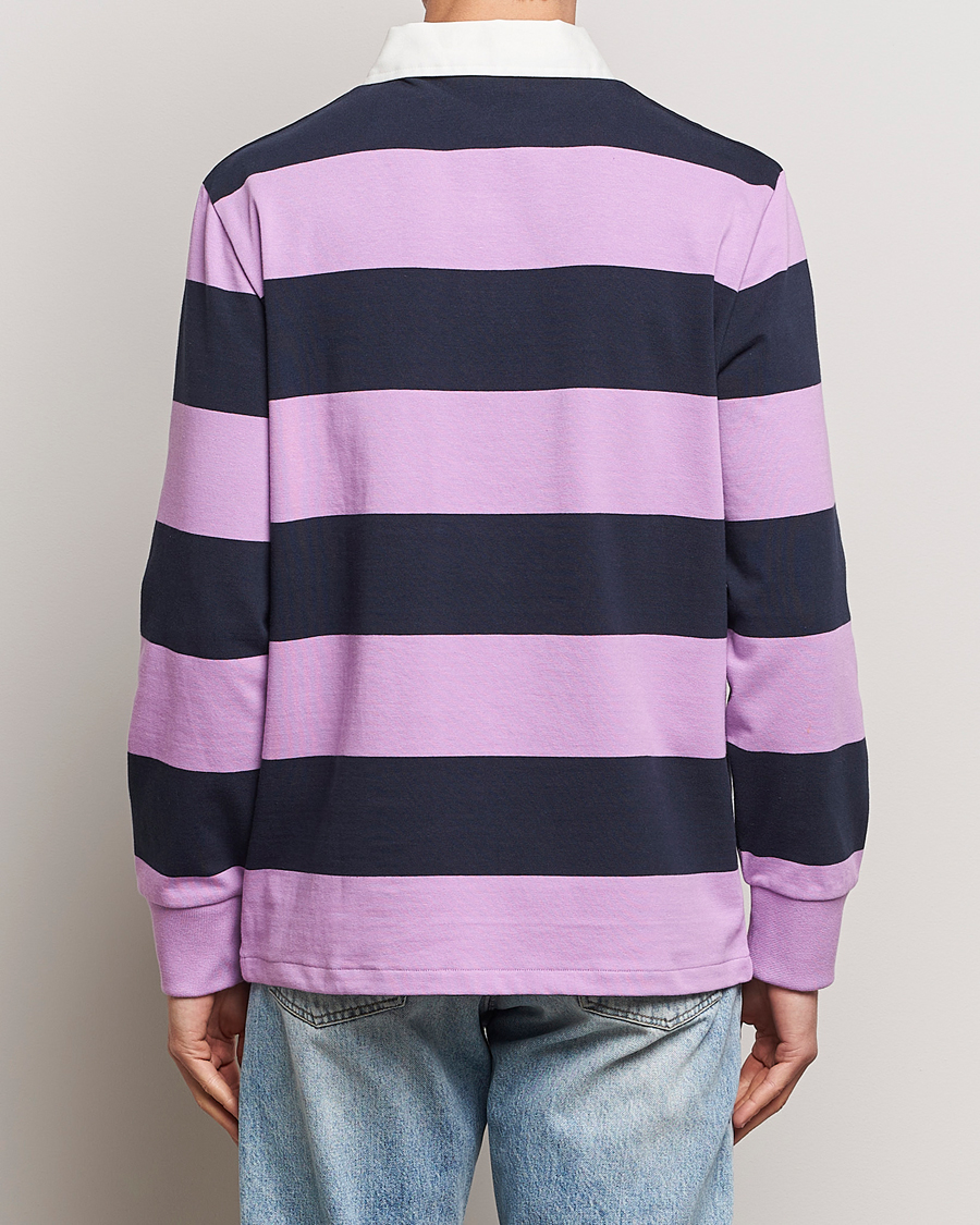 Men | Sweaters & Knitwear | GANT | Reg Shield Striped Heavy Rugger Orchid Lilac