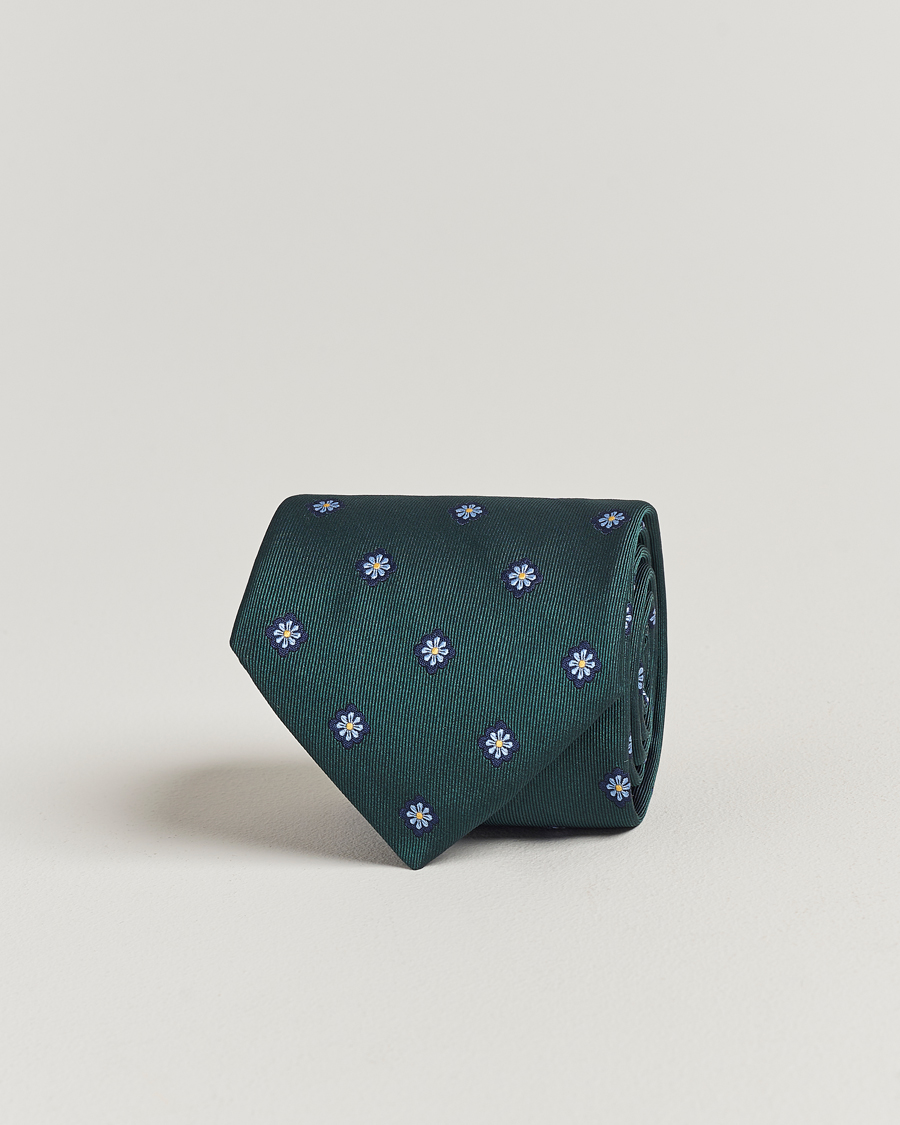 Men | E. Marinella 3-Fold Jacquard Silk Tie Dark Green | E. Marinella | 3-Fold Jacquard Silk Tie Dark Green