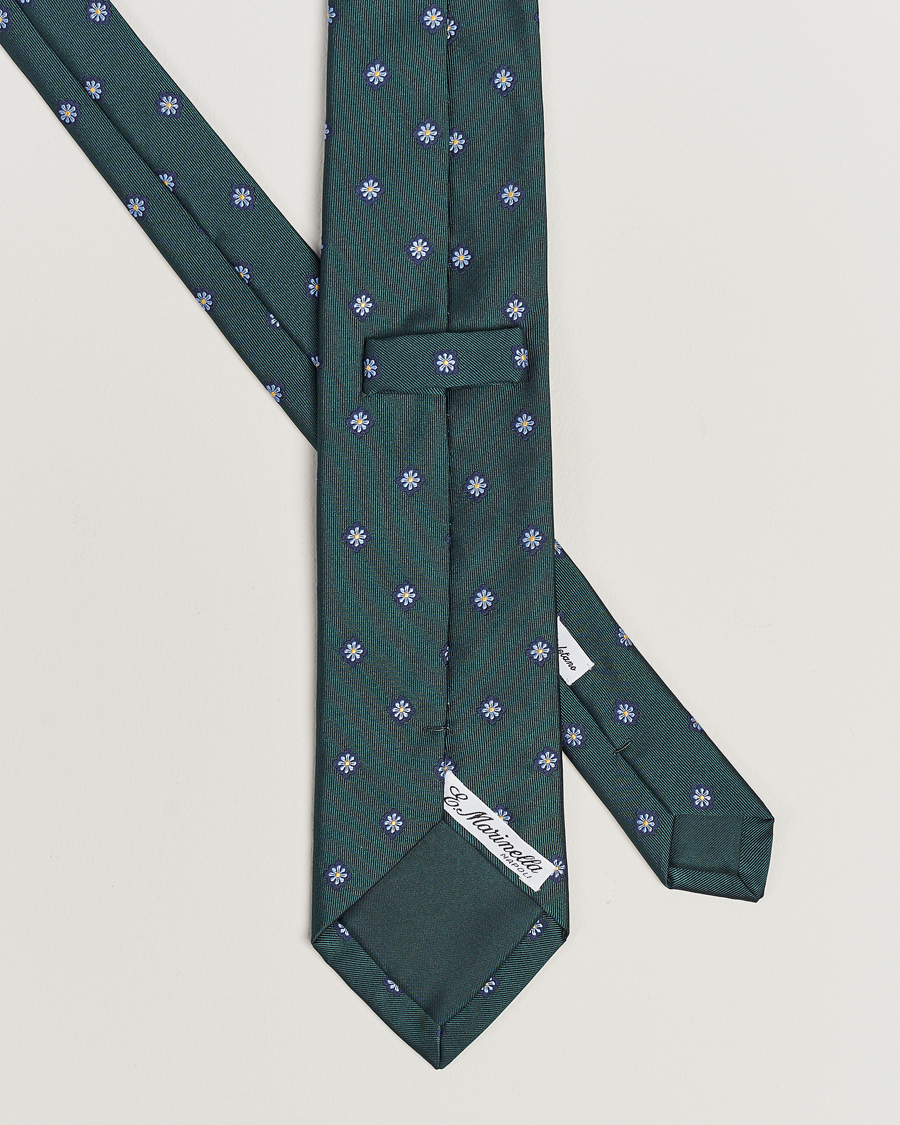 Men | E. Marinella 3-Fold Jacquard Silk Tie Dark Green | E. Marinella | 3-Fold Jacquard Silk Tie Dark Green