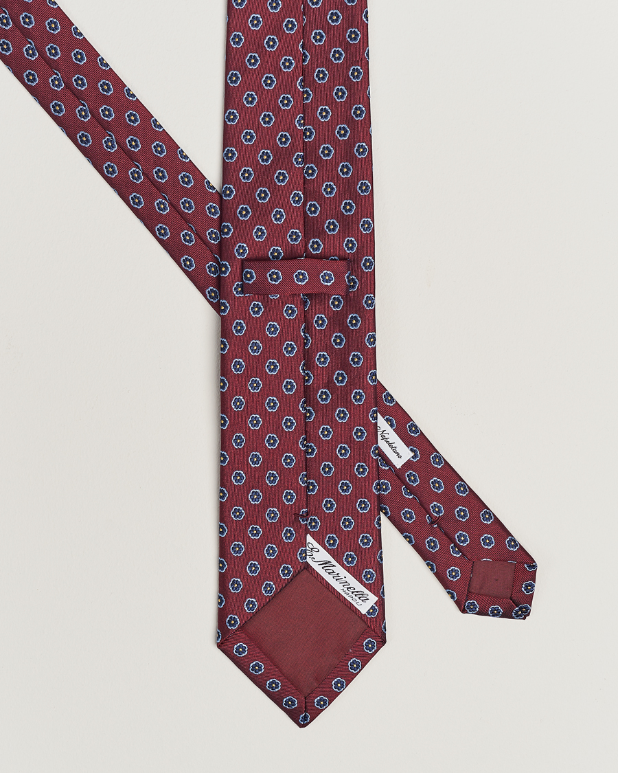 Men |  | E. Marinella | 3-Fold Jacquard Silk Tie Burgundy