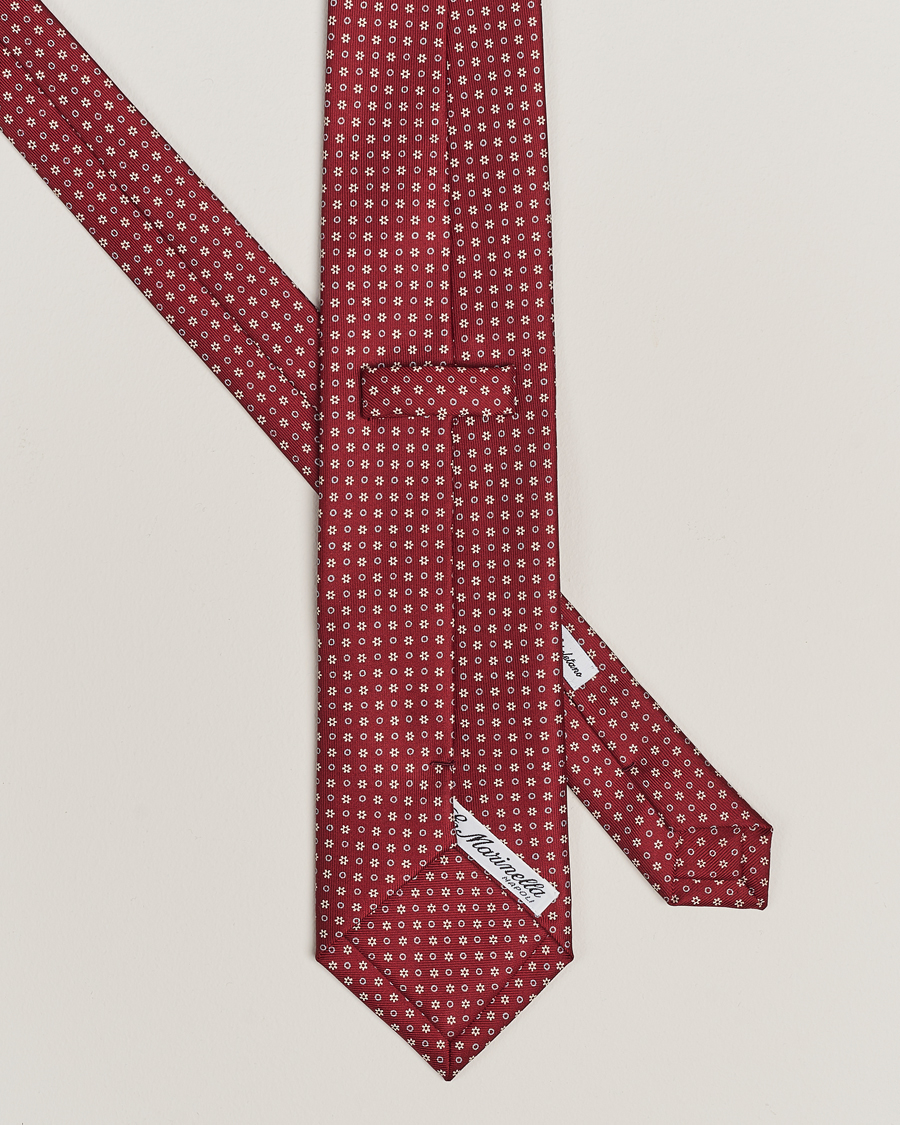 Men | Accessories | E. Marinella | 3-Fold Printed Silk Tie Burgundy