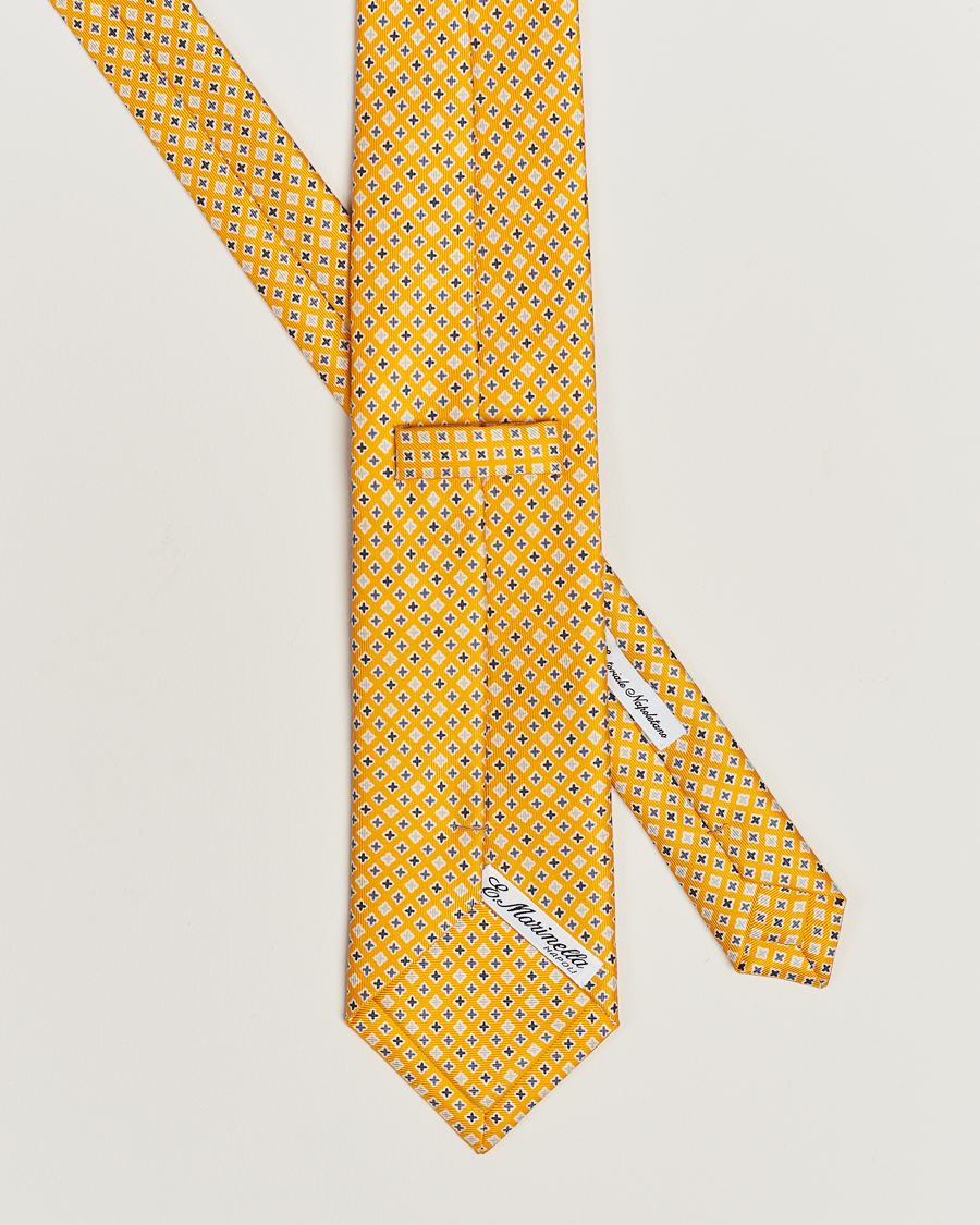 Men | Ties | E. Marinella | 3-Fold Printed Silk Tie Yellow
