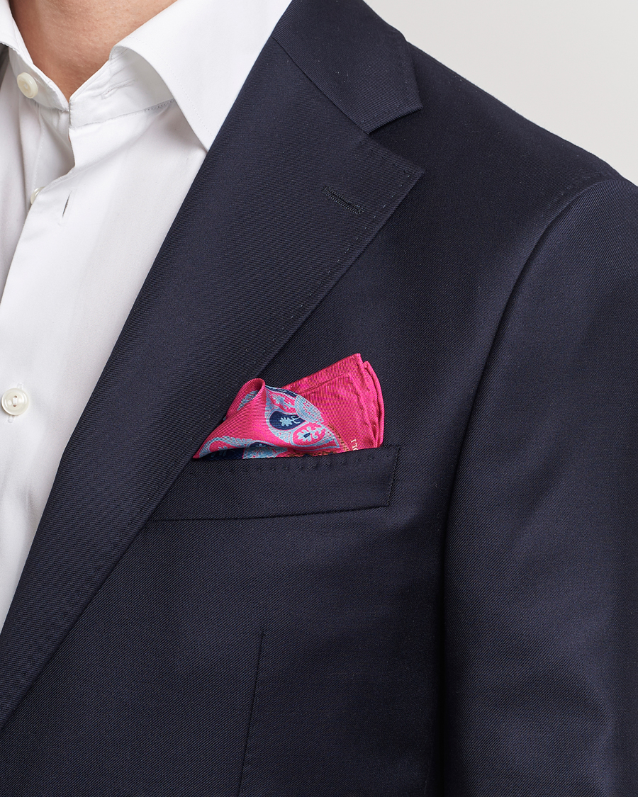 Homme |  | E. Marinella | Archive Printed Silk Pocket Square Pink