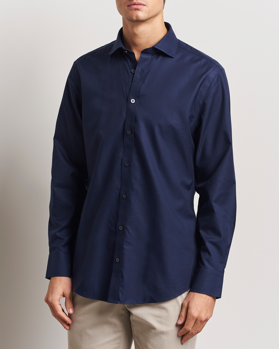 Men | Shirts | Charles Tyrwhitt | Slim Fit Non Iron Cotton Twill Shirt Navy