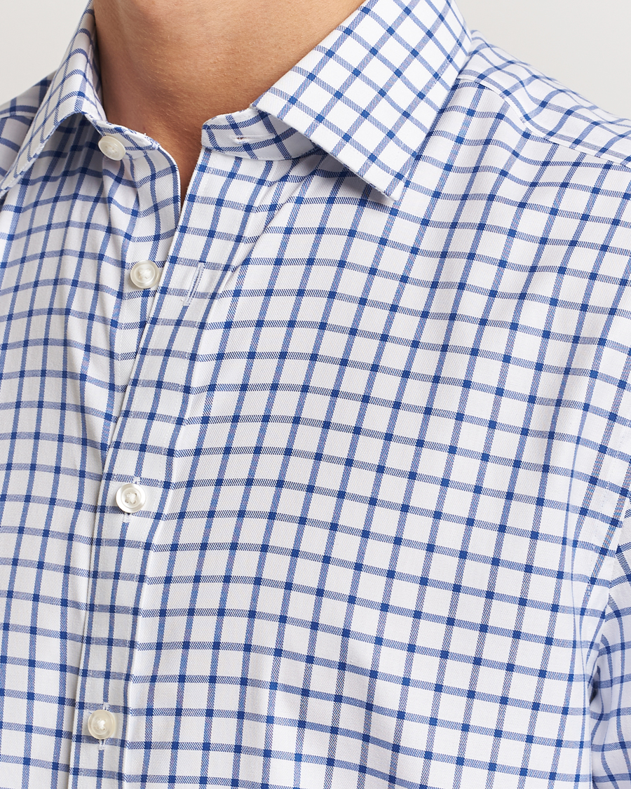 Men | Shirts | Charles Tyrwhitt | Slim Fit Non Iron Grid Check Shirt Royal Blue