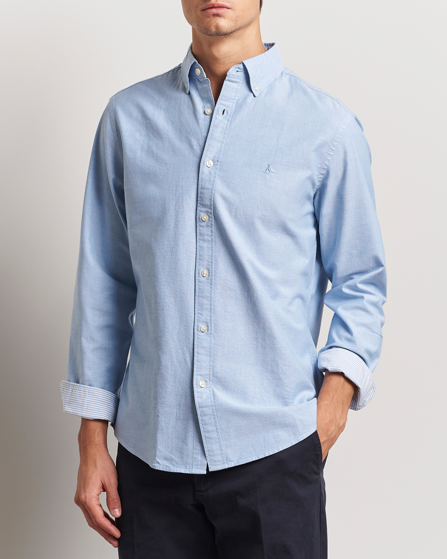 Men | Shirts | Charles Tyrwhitt | Button Down Stretch Oxford Shirt Sky Blue