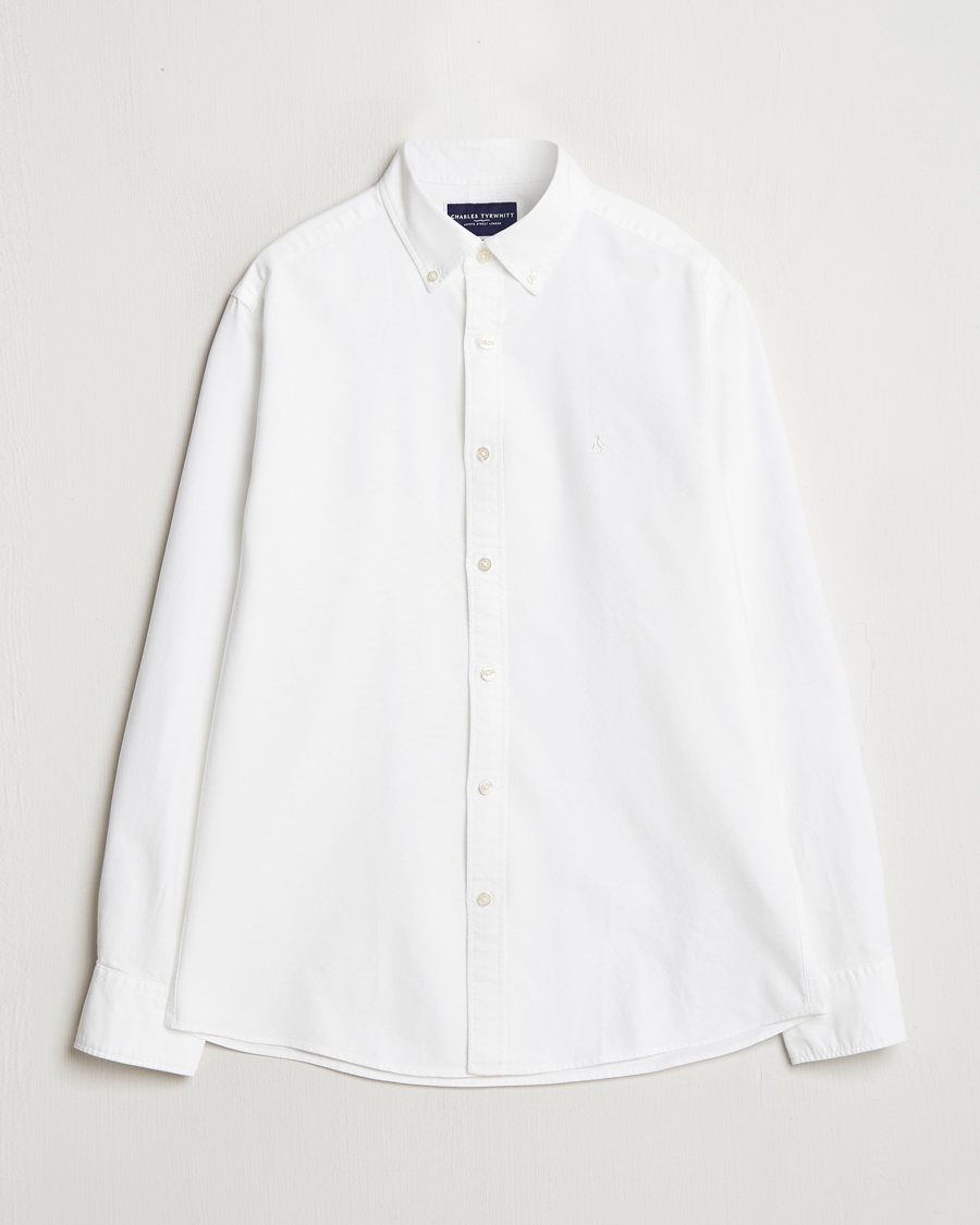 Men | Shirts | Charles Tyrwhitt | Button Down Stretch Oxford Shirt White