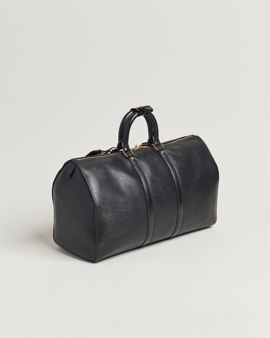 Men | New product images | Louis Vuitton Pre-Owned | Keepall 50 Epi Leather Travel Bag Black