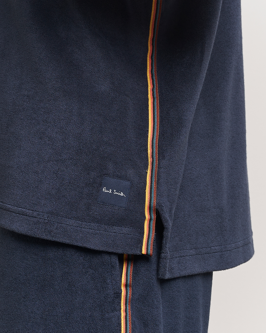 Men | Polo Shirts | Paul Smith | Stripe Towelling Polo Navy